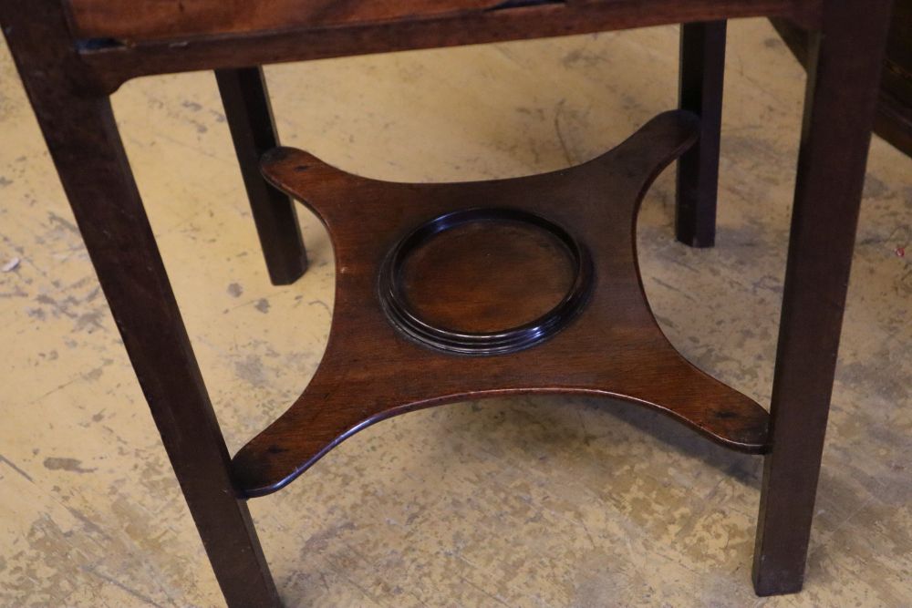 A George III mahogany washstand (altered), width 38cm depth 38cm height 78cm